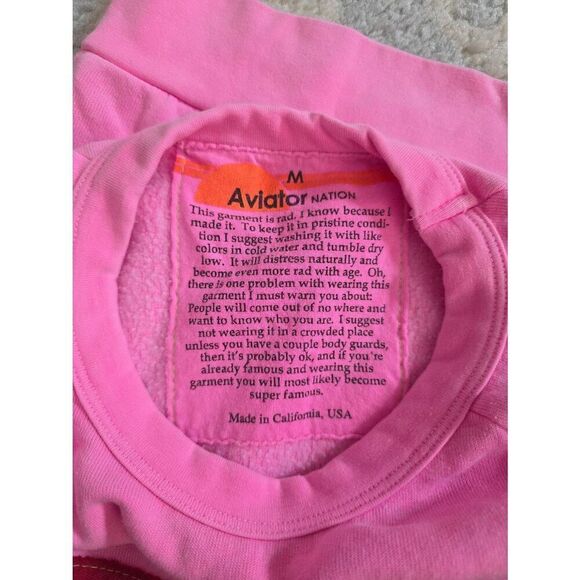 Aviator nation Daydream Crew Sweatshirt, Neon Pink M - Picture 7 of 7